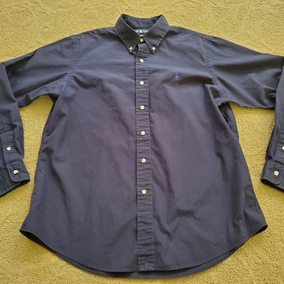 Polo Ralph Lauren Shirt Mens XL Dark Blue Custom Fit Button Up Long Sleeve - Picture 3 of 8